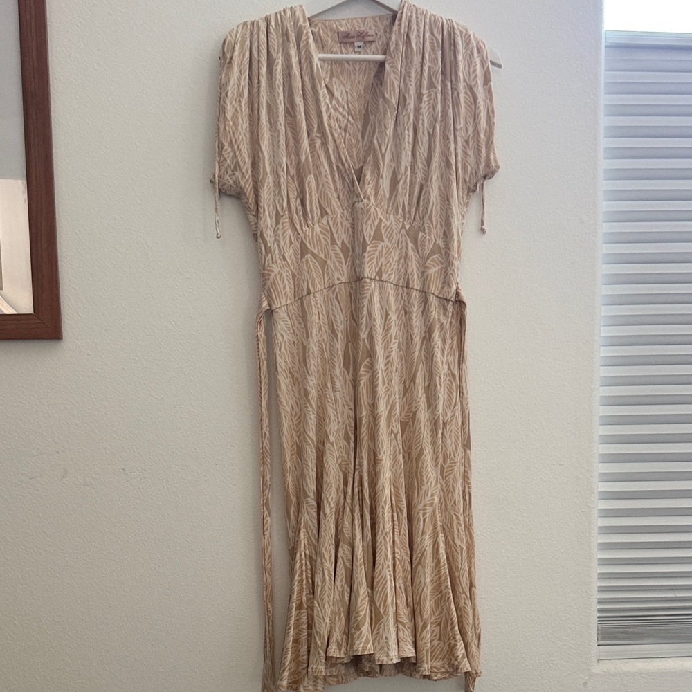 Mara Hoffman Beige Leaf-Print  Dress